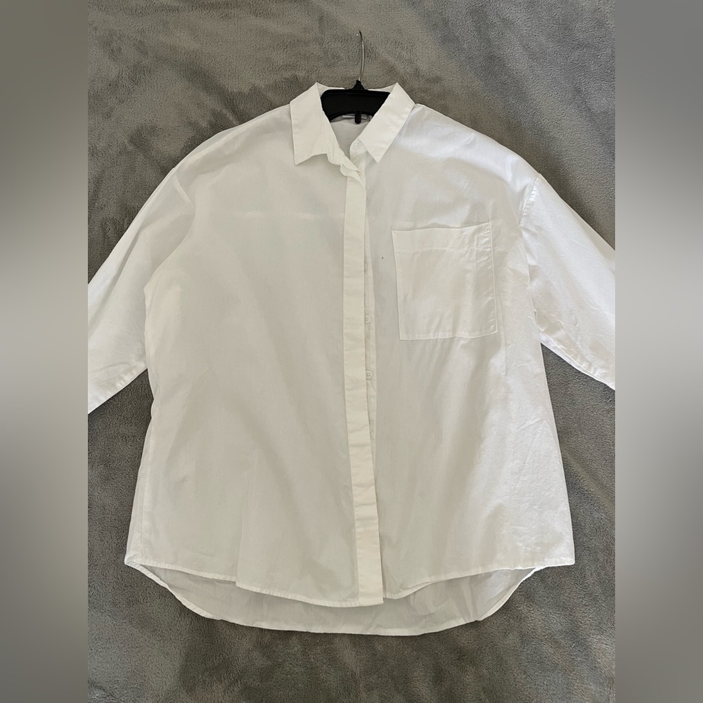 White oversized button up shirt!